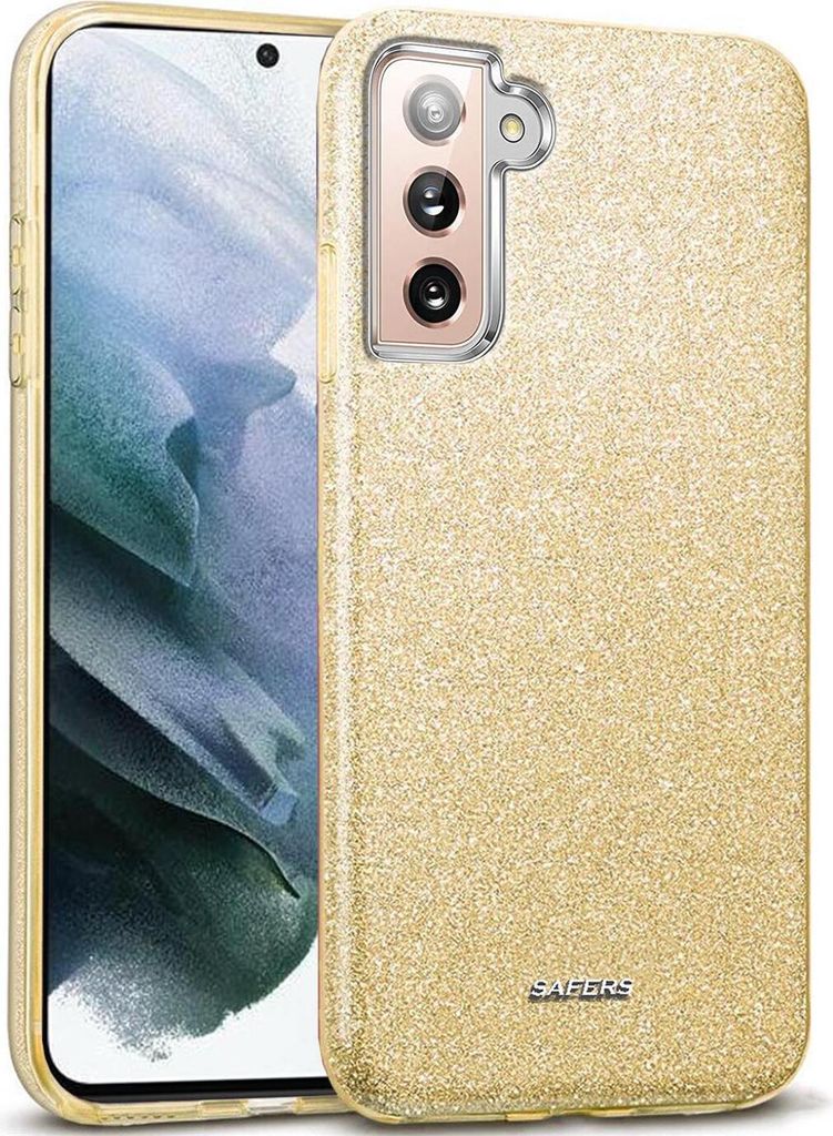 Conie Glitzer Schutzhülle für Samsung Galaxy S22 Plus Hybrid Silikon Hard Case TPU Cover Hülle in Gold