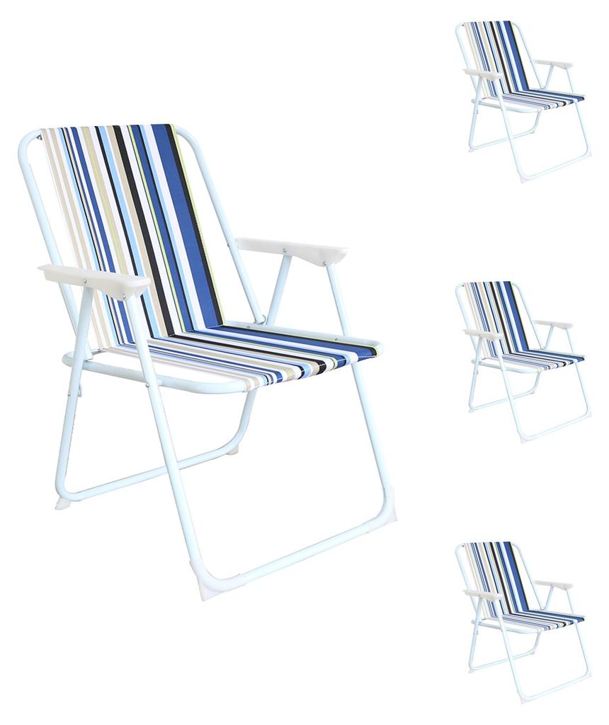 4 Stück Campingstuhl Outdoor Klappstuhl Gartenstuhl Ocean Produktbild 