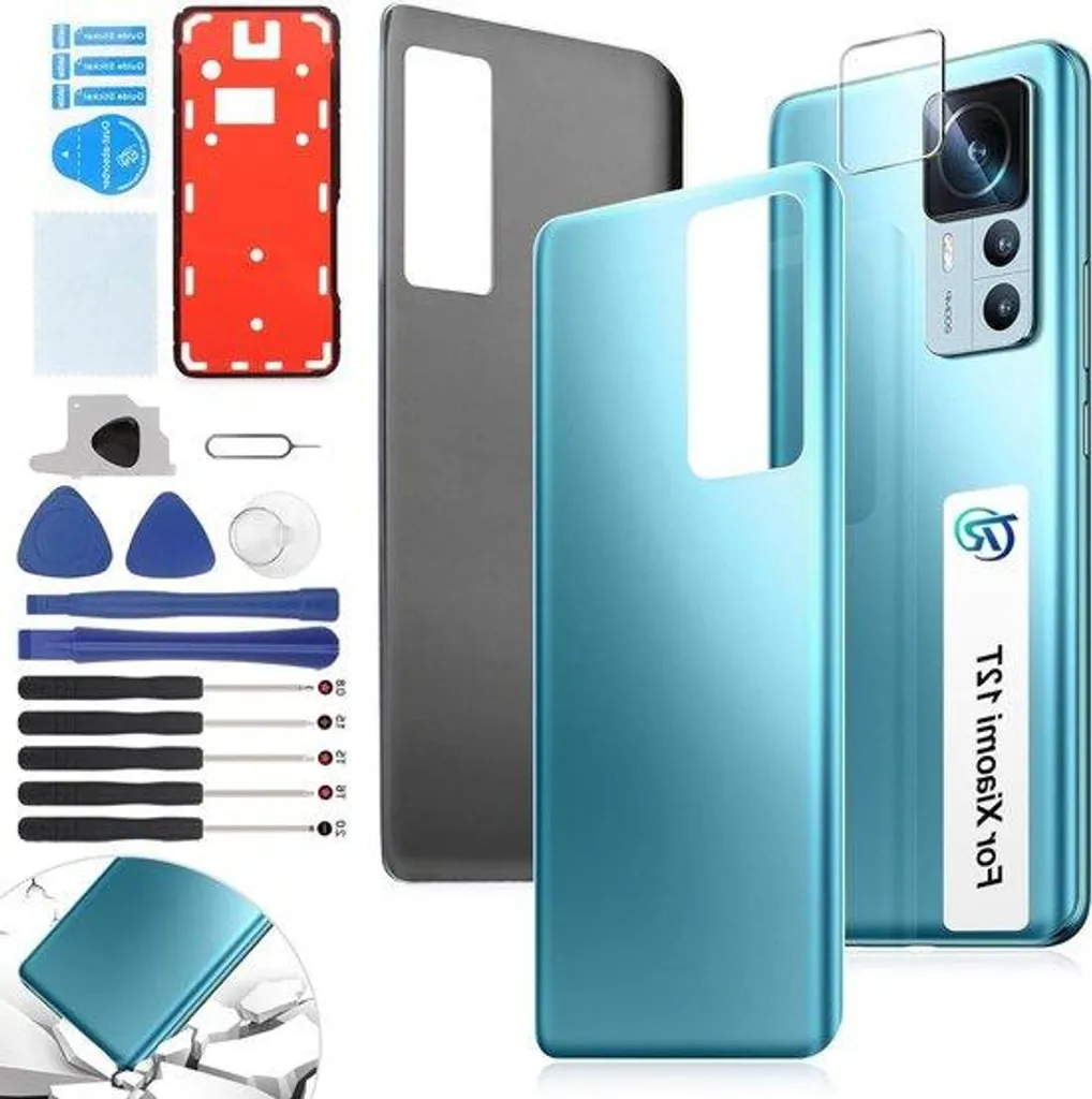 Couvercle piles bleu avec kit outils pour fixer un cache batterie