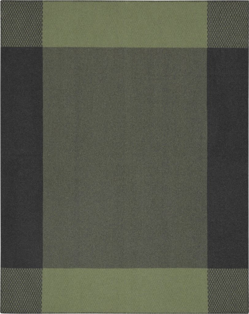 Biederlack Plaid mit Zierstich Frame Farbe Green Größe 150 x 200