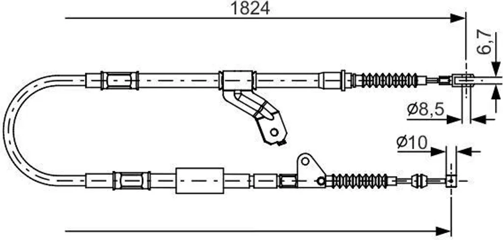 Câble de frein à main BOSCH 1987482159 pour Toyota Avensis T22 (OE 46420-20520)