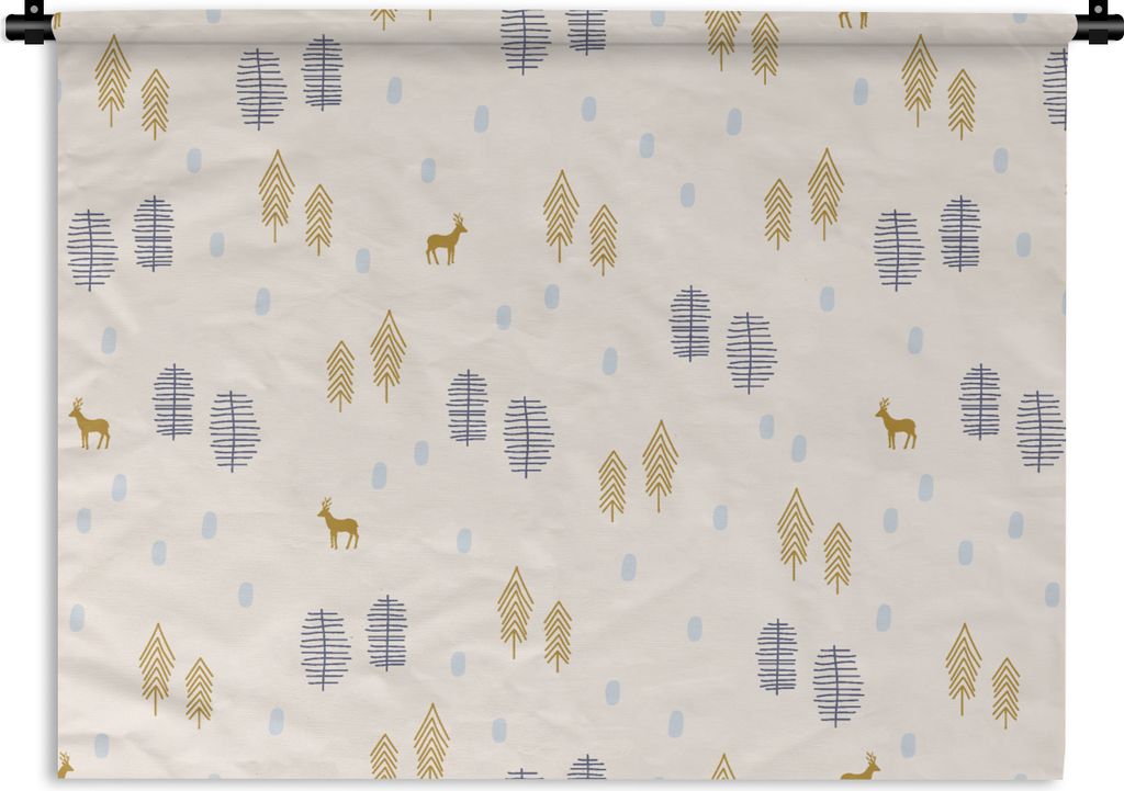 MuchoWow Wandteppich Wandbehang Wald - Abstrakt - Winter - Muster 60x45 cm Tapisserie Dekoration Wandtuch - Das Schlafzimmer