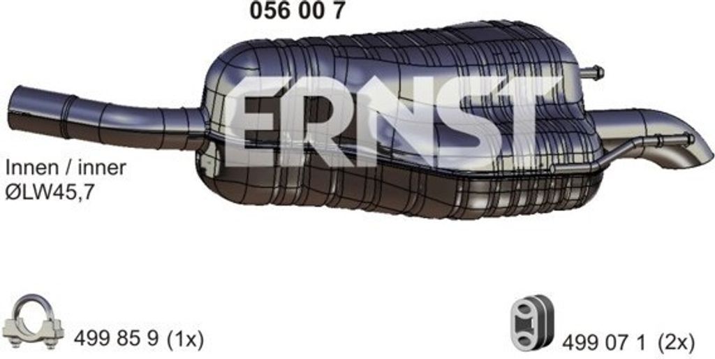 ERNST 056007 Endschalldämpfer für OPEL ZAFIRA B (A05) Auspuff