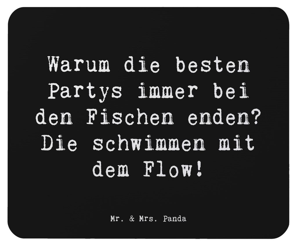 Mr. & Mrs. Panda Mousepad Spruch Fische Flow Spaß - Schwarz - Geschenk, Geschenke Astrologie, mystisch, mauspad laptop, einfühlsam, Horoskop, Ste...