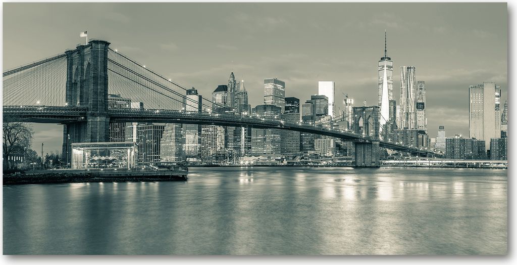 Tulup Küchenrückwand Spritzschutz aus Glas -100x50 -Spritzschutz auf gehärtetes GlasManhattan New York
