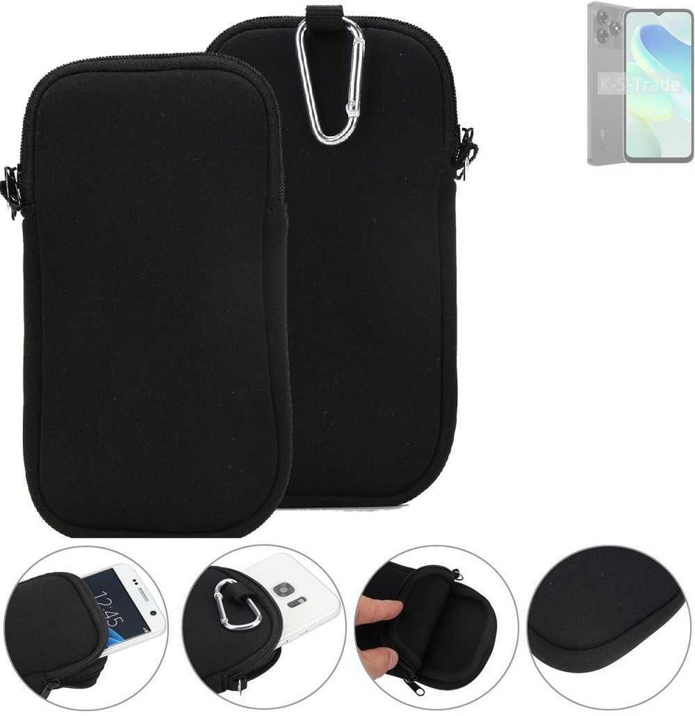 K-S-Trade Neopren-Hülle Handyhülle kompatibel mit UMIDIGI G5C Schutzhülle Neoprenhülle Sleeve Schutz-Hülle Gürtel Tasche Case Holster