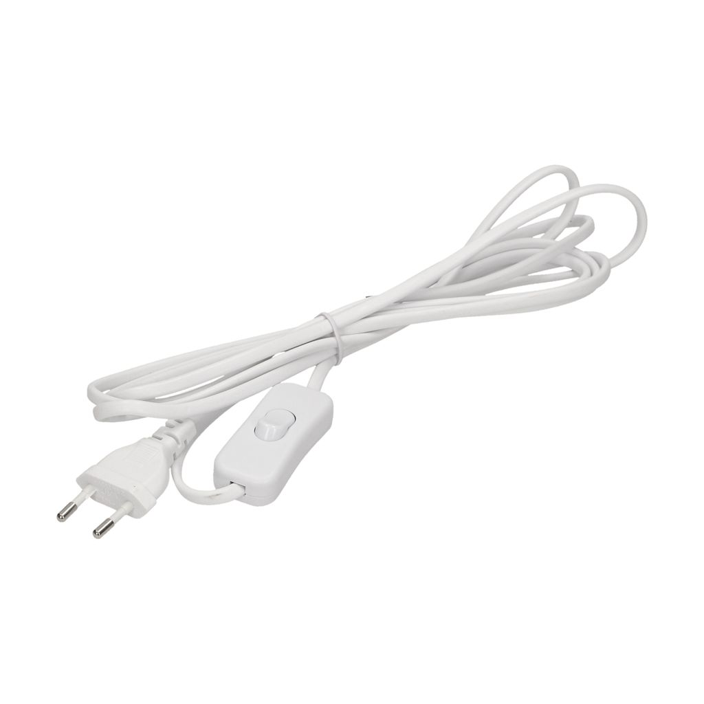 ORNO | Kabel zasilający 3 m - biały - z włącznikiem - Zdjęcie produktu 