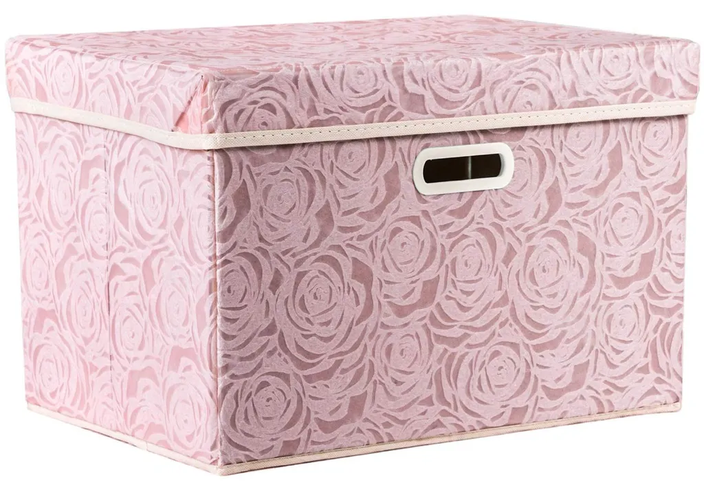Boîte empilable décorative motif roses pour chambre fille et salon