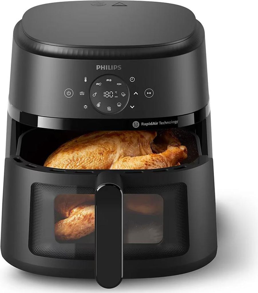 6,2 l 1700 w schwarze heißluftfritteuse Philips NA230/00