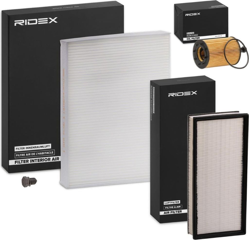 RIDEX Filterset Inspektionspaket Filtersatz für VW Transporter V Kastenwagen (7HA, 7HH, 7EA, 7EH) Touareg (7LA, 7L6, 7L7)