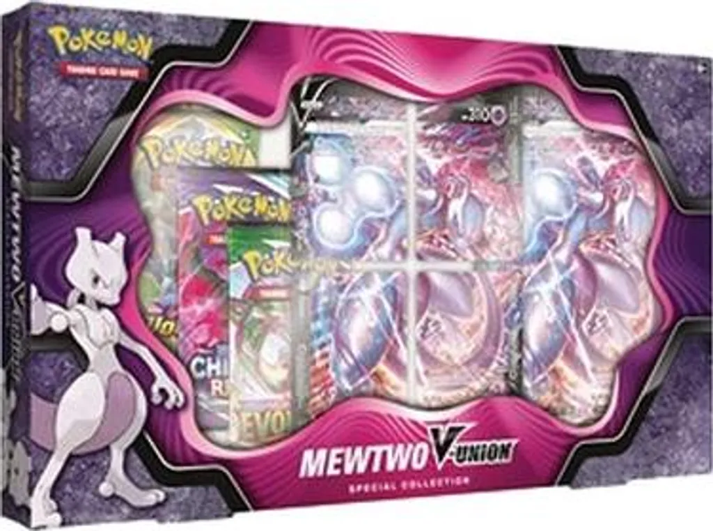 Pokémon Mewtwo V-UNION Pack 4 Cartes Brillantes et Carte Grand Format