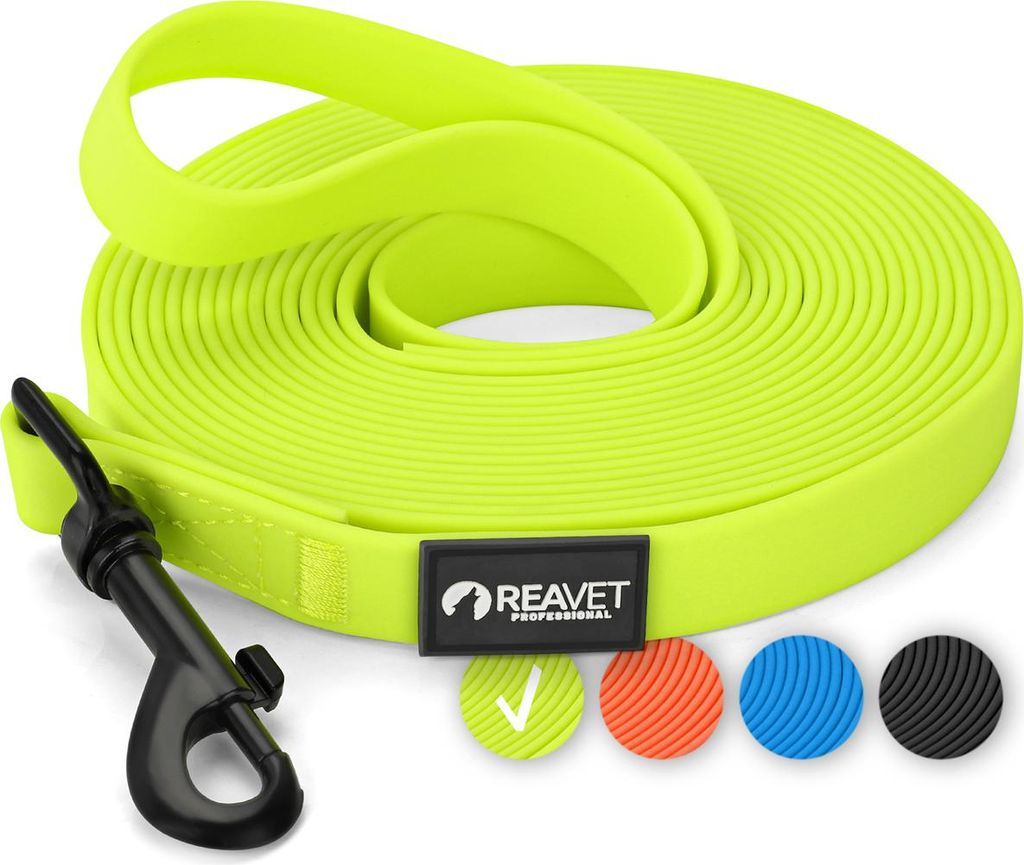 REAVET Schleppleine 5m Neon Gelb - Kontrollierter Freilauf Produktbild 