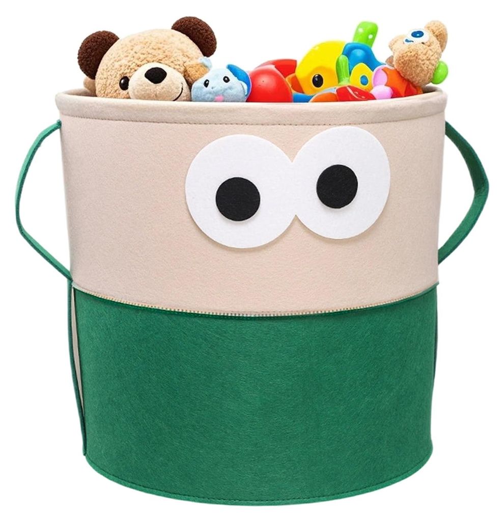 Spielzeugkorb mit Griffen, Filz-Aufbewahrungskorb für Kinder, faltbarer Spielzeugkorb, niedliche Spielzeugkiste für Spielzeug, Kleidung, Bücher,...