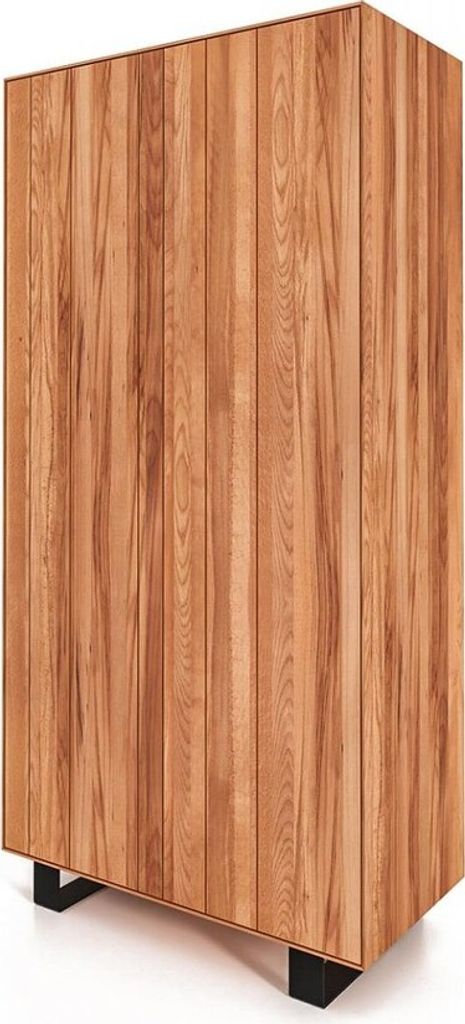 Kleiderschrank Leeds Kernbuche massiv 100x50x210 Metallfußgestell mit 2 Türen