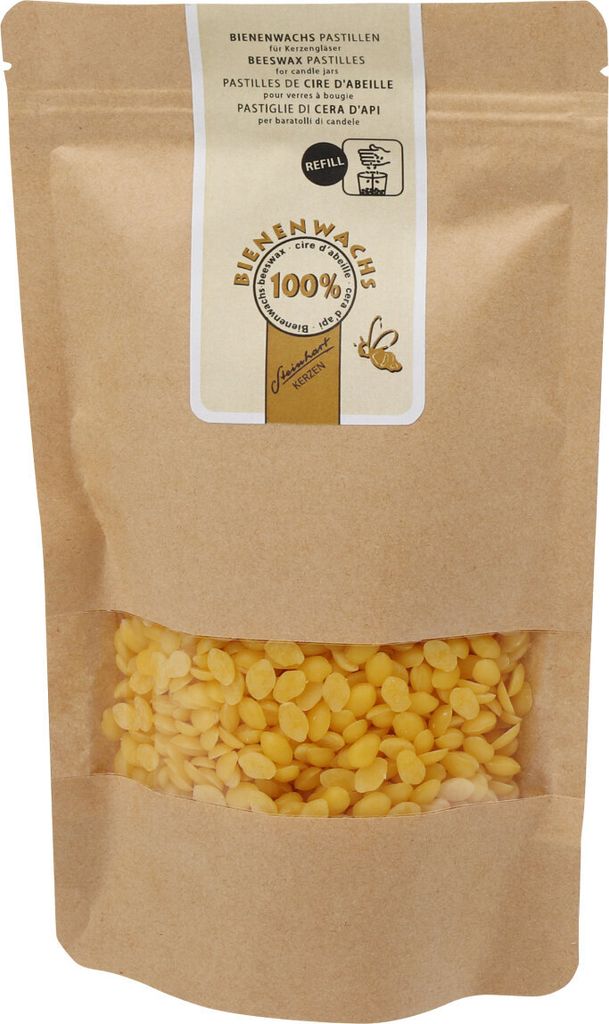 Nachfüllbeutel mit 100% Bienenwachs-Pastillen und Docht Steinhart Kerzen in RAL-Kerzen Güte Qualität