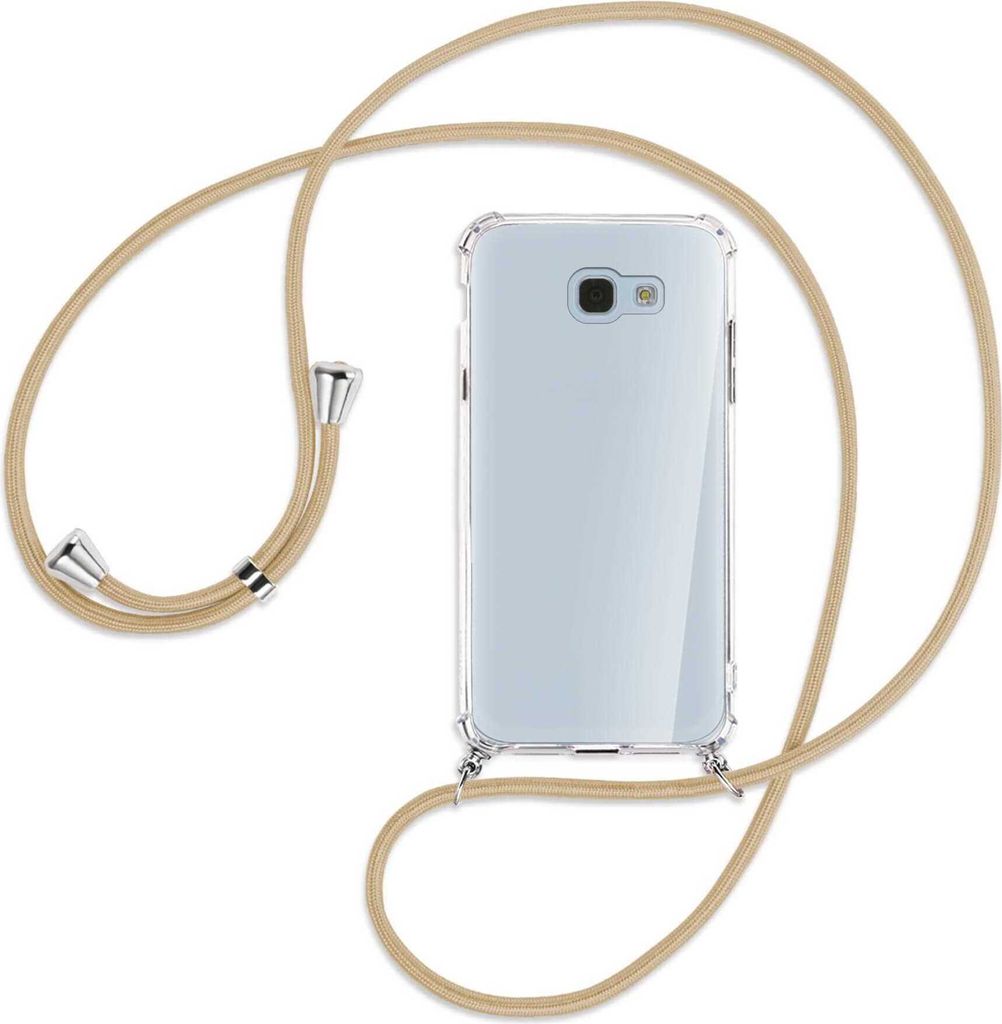 Handykette Backcover-Schutzhülle mit Band (Metall silberfarben) für Samsung Galaxy A5 2017 - caramel