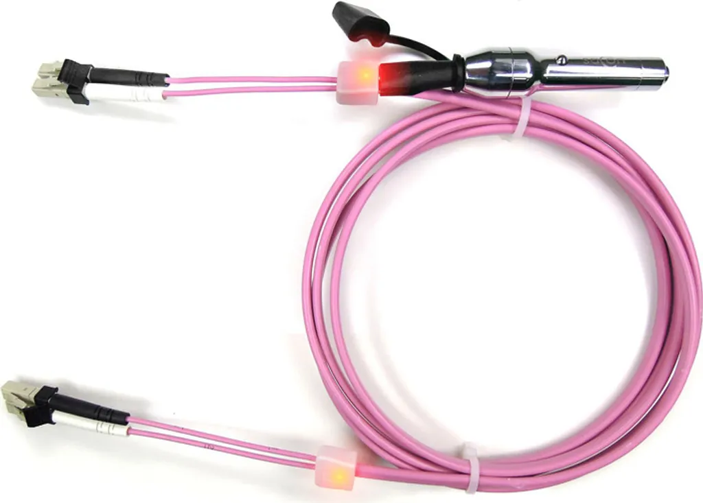 Jarretière optique multimode OM4 LC-LC de 10m avec détection LED