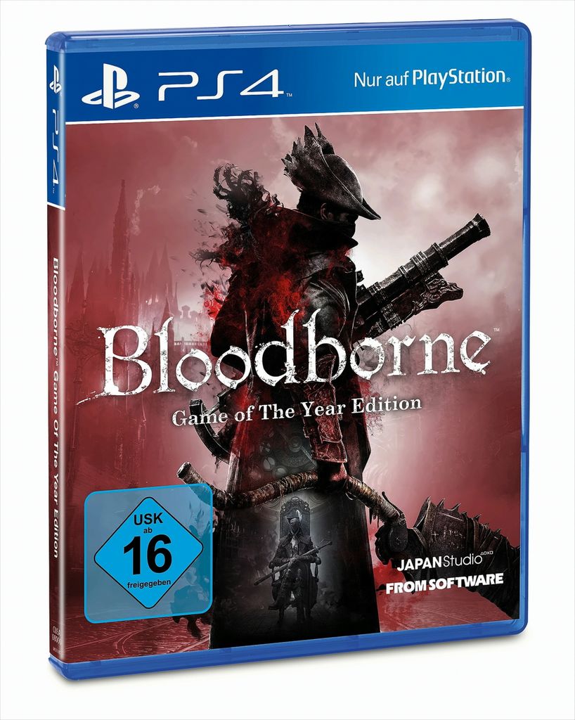 A PlayStation 4 game case for Bloodborne: Game of the Year Edition.