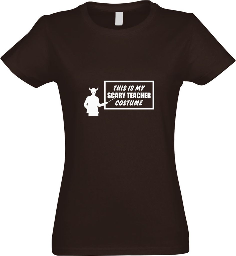 Kiwistar - T-Shirt tailliert - Damen - Chocolate - My Scary Teacher Costume II - mit Motiv Bedruckt - Funshirt Design - Sport - Freizeit - Damen - XXL