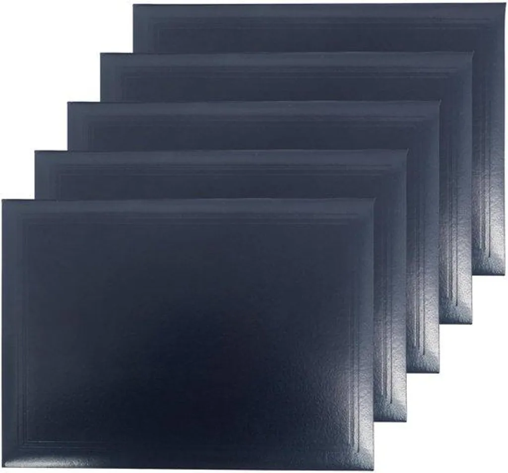 Pochette diplôme bleu marine A4 avec 5 compartiments de rangement
