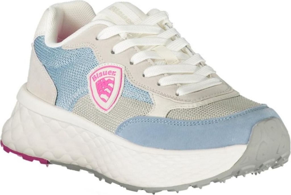 Himmelblauer Damensportschuh mit Schnürsenkeln & Kontrastdetails