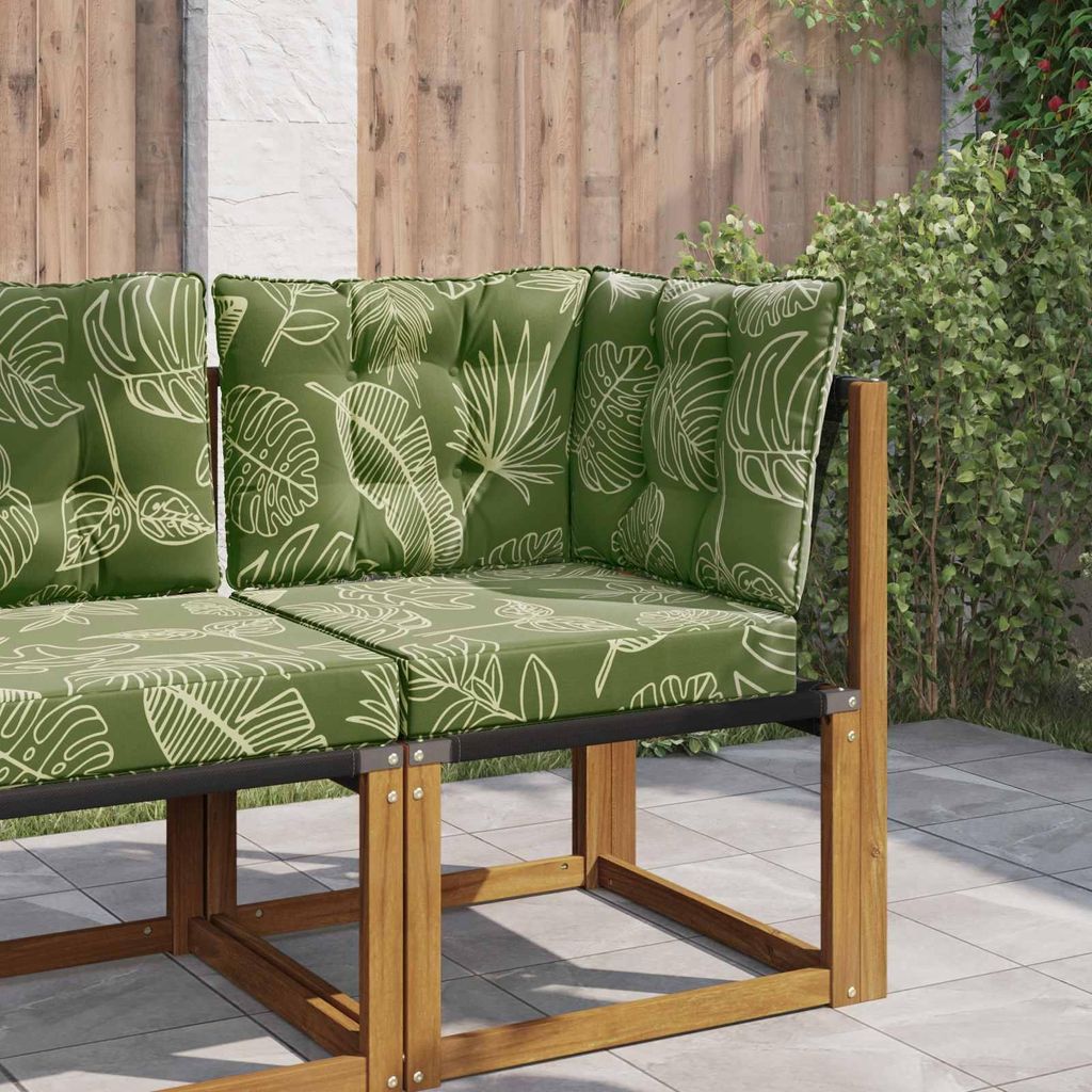 Sofakissen für draußen (3 pcs)- CLORIS - Blattdesign Polyester - Gartenmöbelauflagen C1704