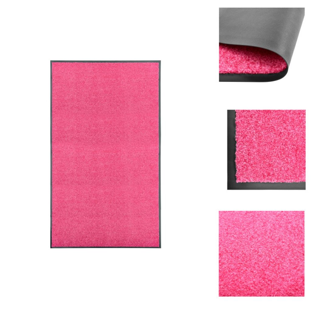 vidaXL Fußmatte Waschbar Rosa 90x150 cm - Fußmatten