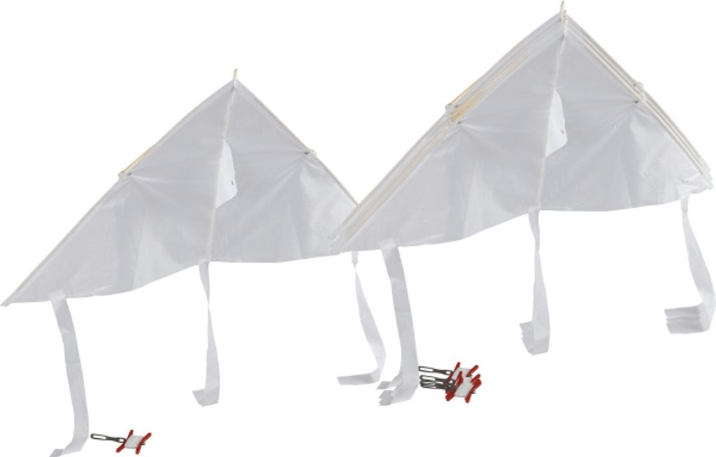 Drache aus weißem Nylon, 90 cm breit, 46 cm hoch, 10 Stück