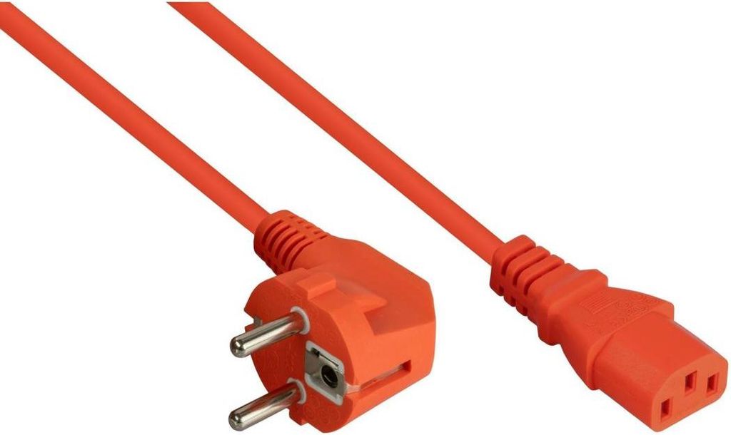 kabelmeister Schutzkontakt-St. (90° gew.) an C13 orange 5m