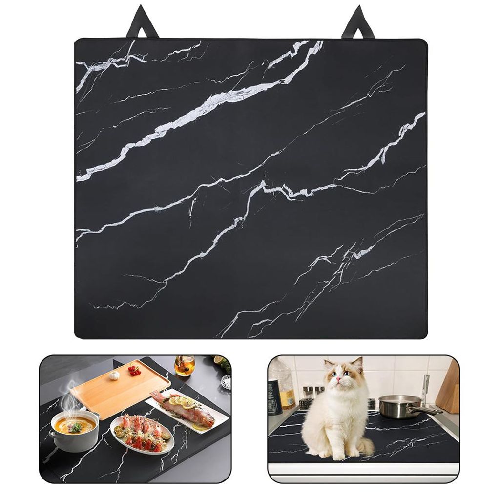 Plaque de protection noire pour cuisinière, 61,5 × 53 cm, Image du produit 