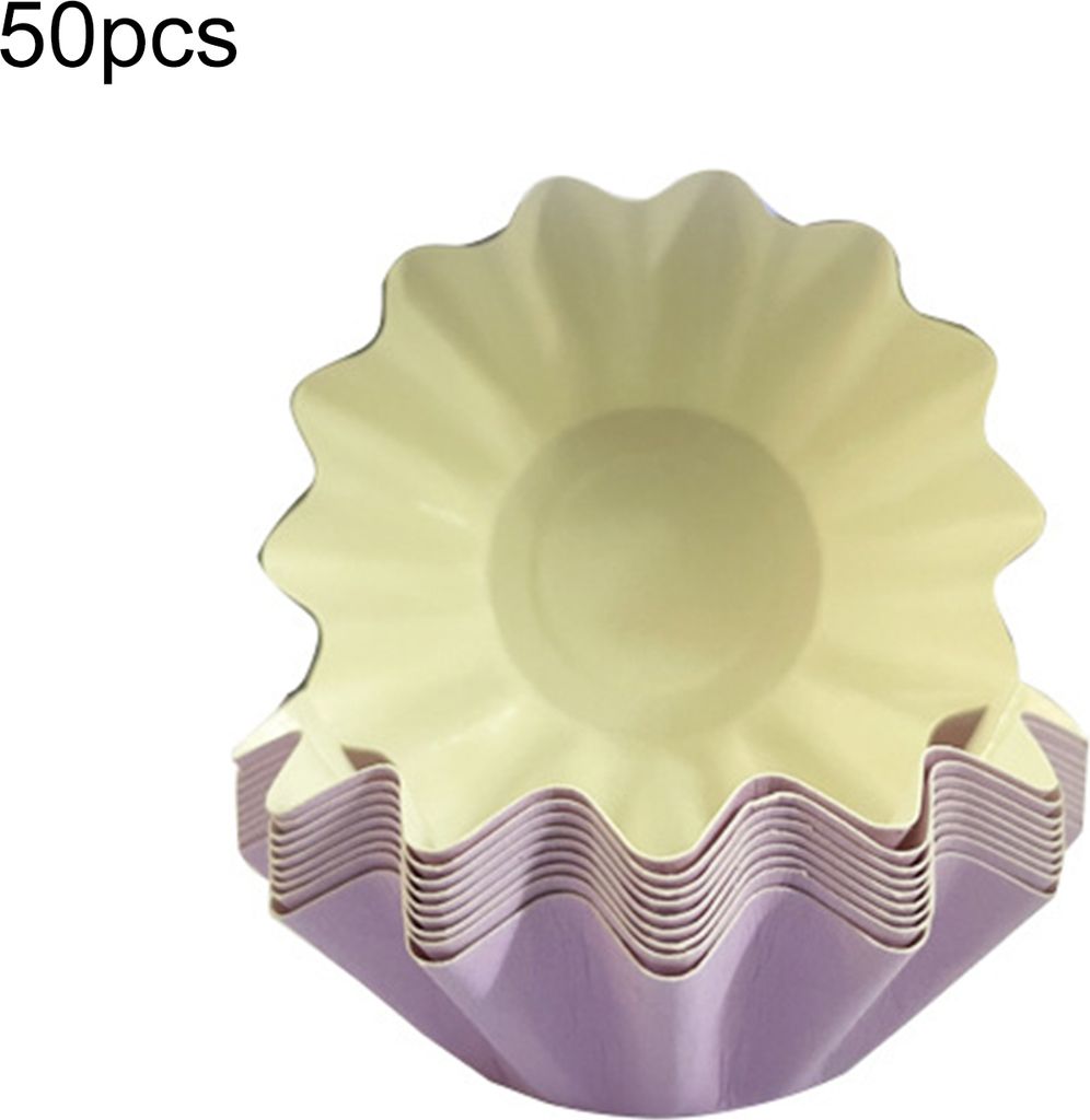 50pcs Wachs Schmelze Wärmer Liner Leckdosen fadeless Pet Wavy Form Rand Wachs Tablett für Zuhause-Lila