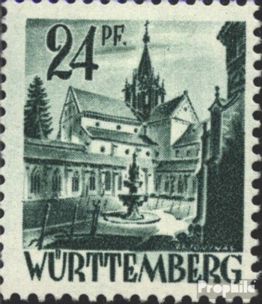 Briefmarken Franz. Zone-Württemberg 1948 Mi 22 postfrisch Persönlichkeiten und Ansichten (II)