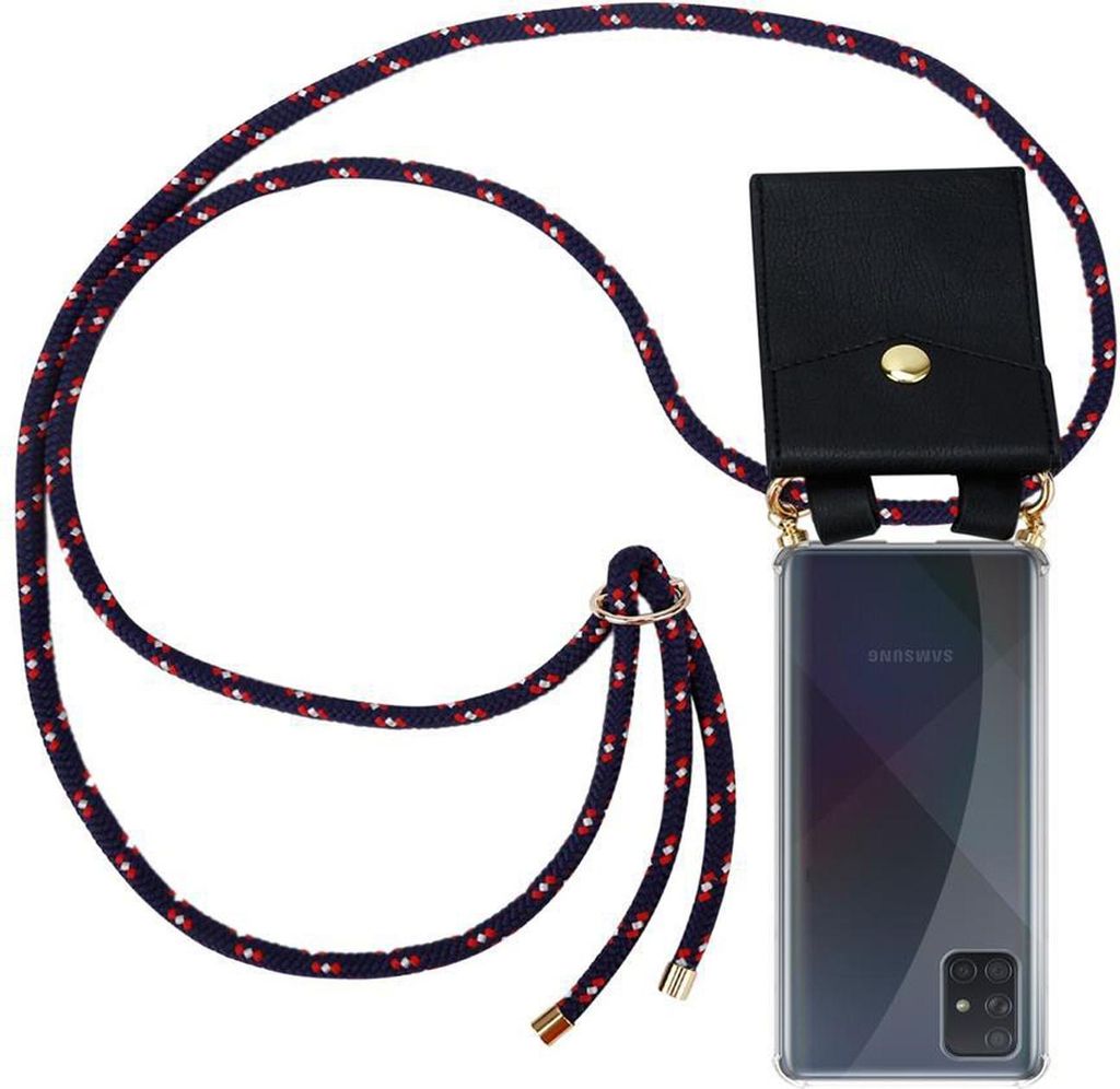 Cadorabo Hülle für Samsung Galaxy A51 4G / M40s Schutzhülle in Blau Handy Kette Silikon Kordel abnehmbares Etui
