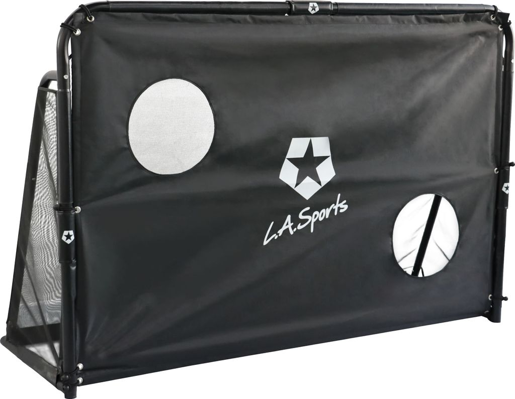 L.A. Sports 2-in-1 Torschusswand Soccer Goal Champion Fußball-Tor mit Netz & Torwand