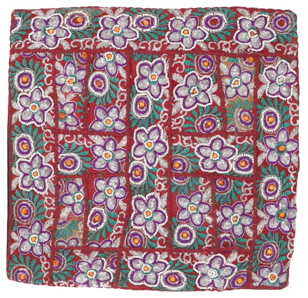 Patchwork Kissenhülle, Dekokissen Bezug aus Rajasthan, Einzelstück - Muster 27, Mehrfarbig, Baumwolle, 40*40*1 cm, Zierkissen, Dekokissen, Sofaki...