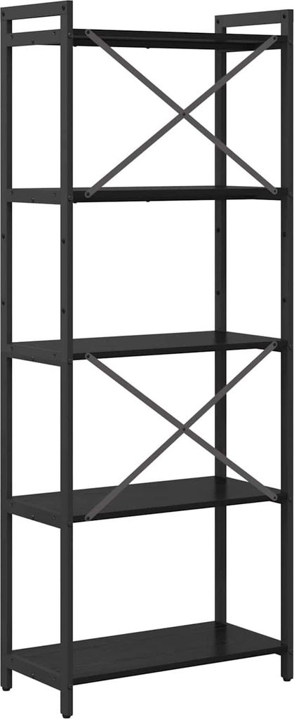 Bücherregal Schwarz Eichen-Optik 60 x 30 x 155 cm Holzwerkstoff