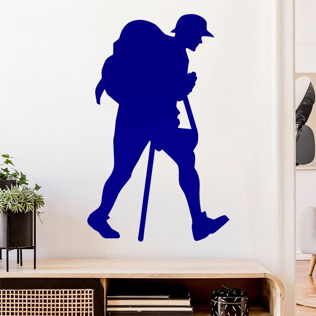 Wandern Trekking Figur Wandtattoo Wandaufkleber Wall Sticker - Dekoration, Küche, Wohnzimmer, Schlafzimmer, Badezimmer
