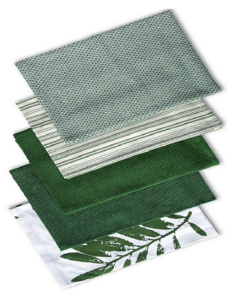Dekorative Geschirrtücher Küchentücher grün 5er Set Produktbild 