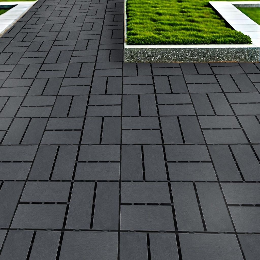 44-teilig Terrassenfliesen Set 30X30cm WPC Klickfliese 4qm Produktbild 