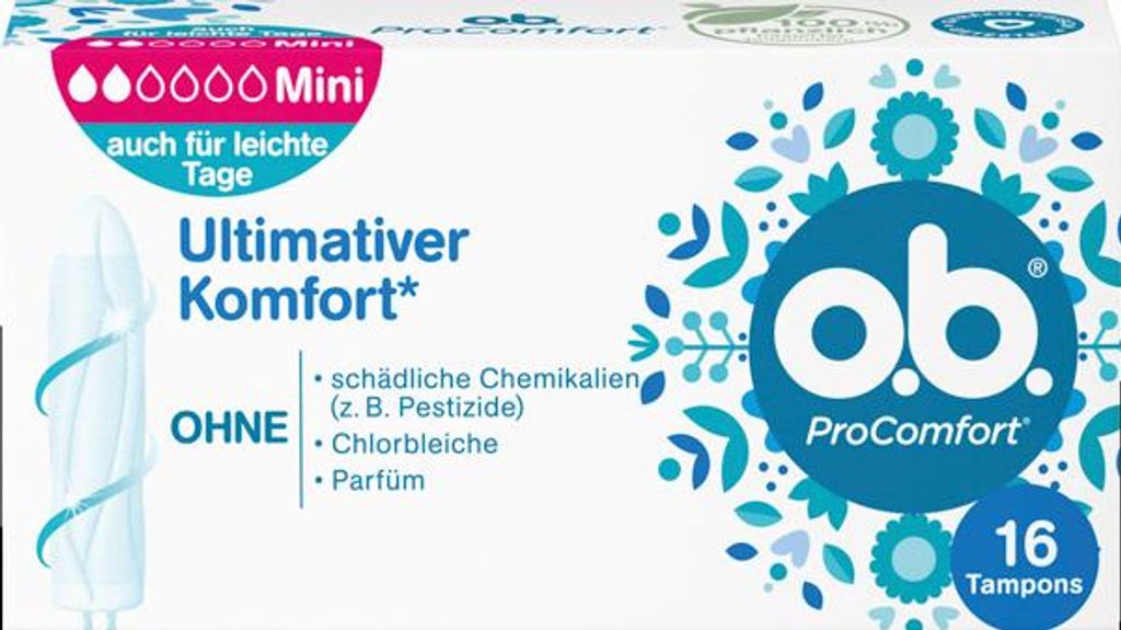 o.b. 127100003 o.b. Tampons ProComfort Mini Größe mini für Obrázok produktu 