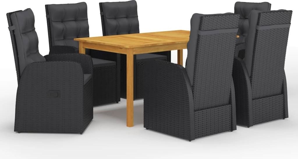 SYFAX 7-tlg. Garten-Essgruppe Schwarz