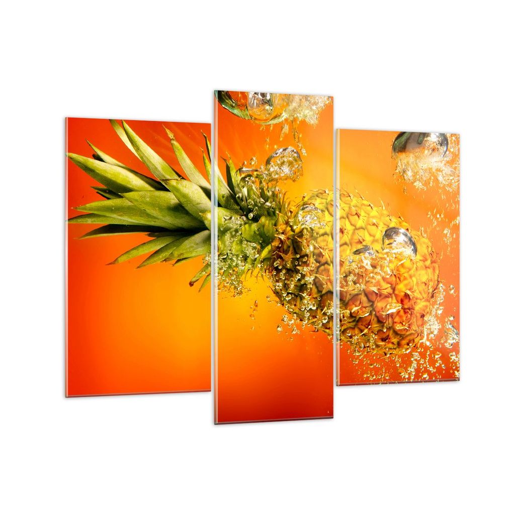 Bilder auf glas - Karibik ananas frucht gesund - 130x100cm - Glasbilder - Wandbilder - Kunstdruck - zum Aufhängen bereit - Wanddekoration aus Glas...