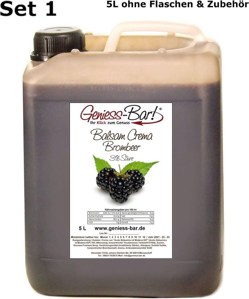 Balsamico Creme Brombeer 5L Mit orig.Crema di Aceto Balsamico di Modena IGP