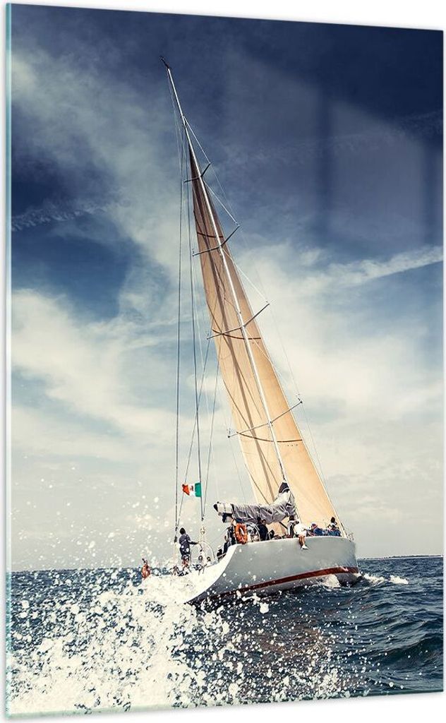 Bilder auf glas - Einteilig - Segeln Yacht Reise - 70x100cm - Glasbilder - Wandbilder - Bilder - zum Aufhängen bereit - Wanddekoration aus Glas - ...