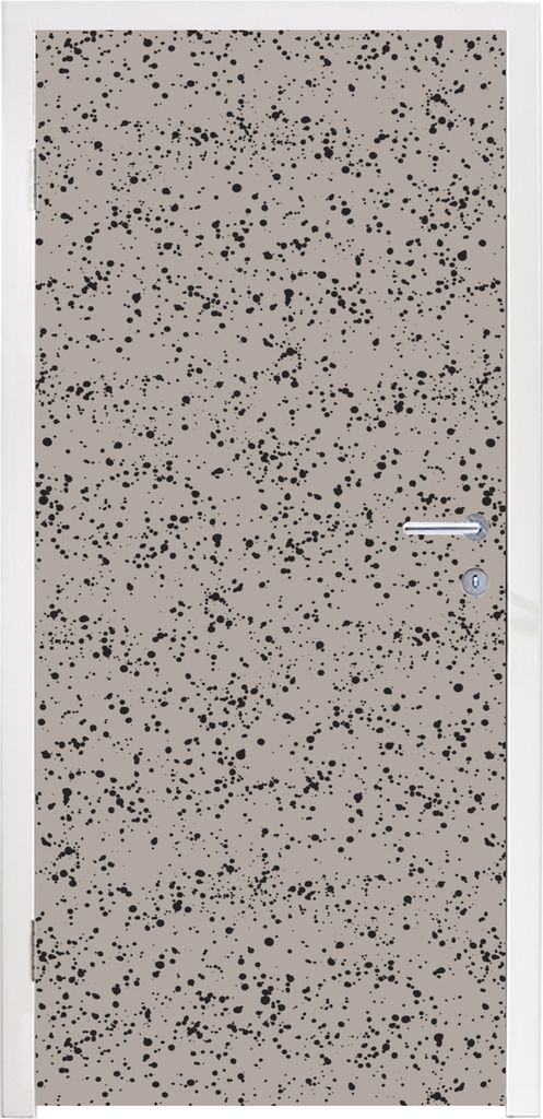 MuchoWow Türtapete Selbstklebende Türfolie Polka dots - Schwarz - Grau 95x215 cm Türposter Türaufkleber Klebefolie Türklebefolie - Tür Tape...