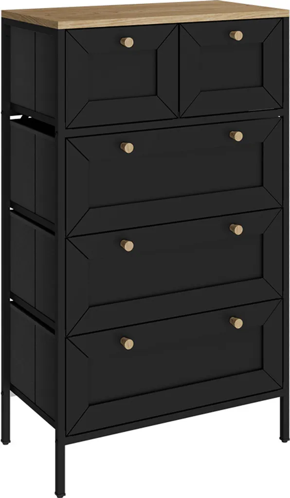 Meuble de Rangement Vicco Belaro Noir 5 compartiments 56x95 cm