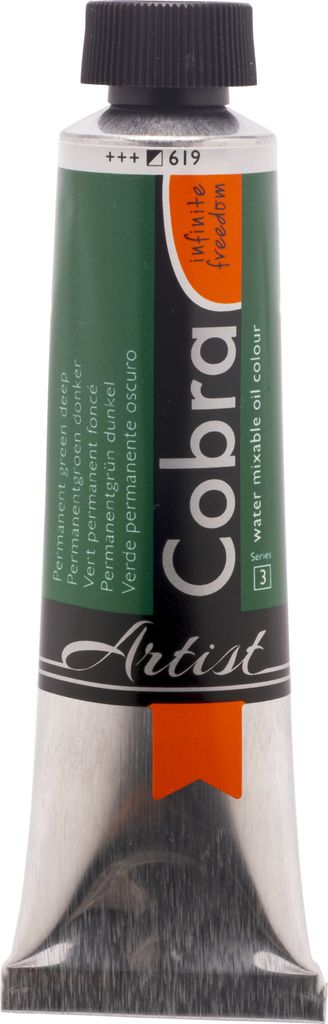Cobra Artist Wassermischbare Ölfarbe Tube 40 ml Permanentgrün Dunkel 619