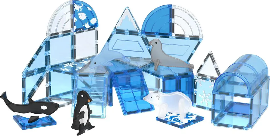 Jeu Éducatif de Construction Magnétique 56 Pièces Bleu TechKidz