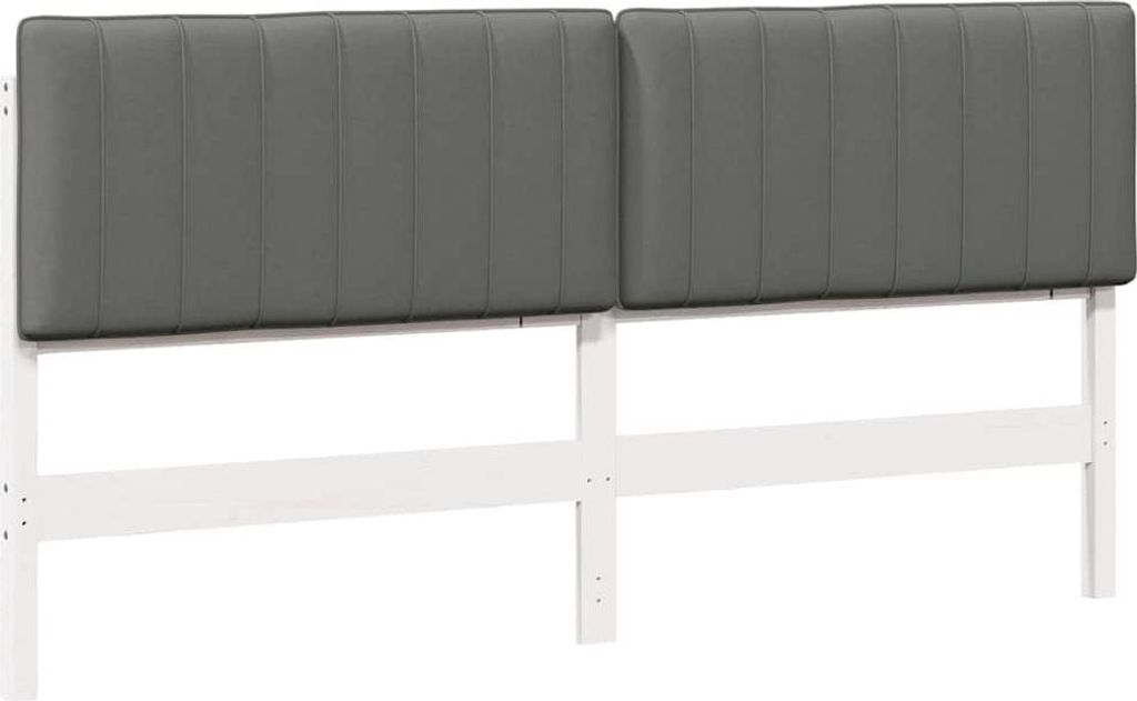 vidaXL Gepolstertes Kopfteil mit Kopfteil Weiß und Hellgrau 180 cm