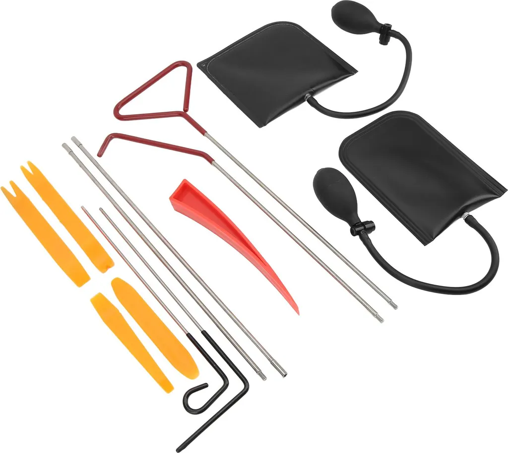 Kit de déverrouillage auto 13 pièces avec Long Reach Grabber et cales